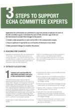 3 steps to support ECHA committee experts (May 2016)
