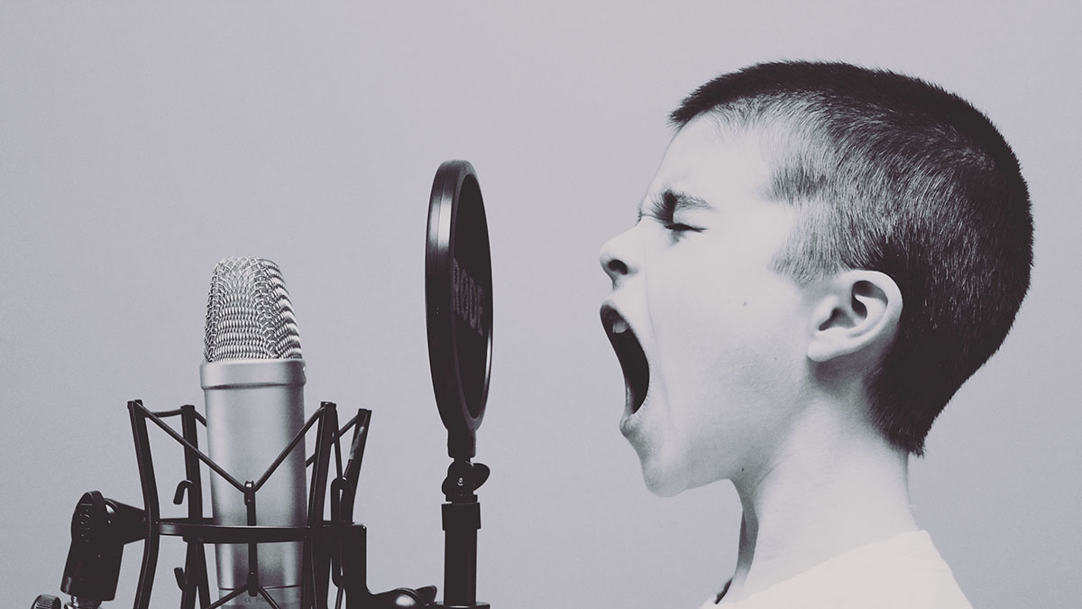 Boy and microphone