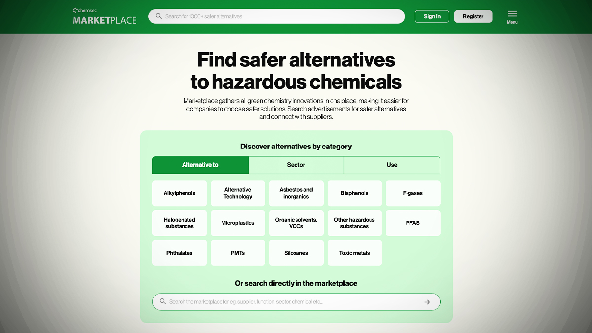 There are many alternatives to PFAS on ChemSec Marketplace