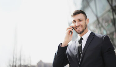 business man talking on the phone